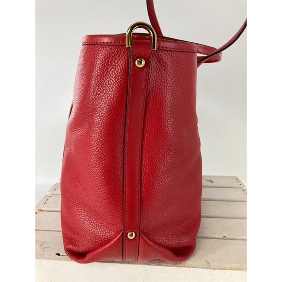 MICHAEL KORS, RED PEBBLED LEATHER XL EVERYDAY SHOULDER BAG - Picture 5 of 16